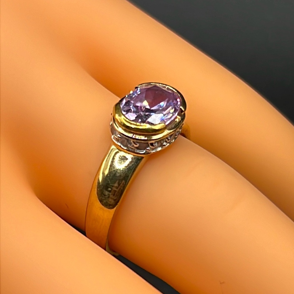 Thailand purple rhinestone ring, 7.75